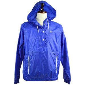 Vintage Retro LACOSTE Jacket IZOD For Her Size LARGE L 80s Blue Wind Breaker